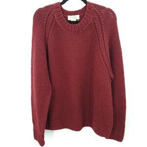 Men's NWT J. Crew Factory  100% Wool Chunky Crew Neck Sweater XL Red